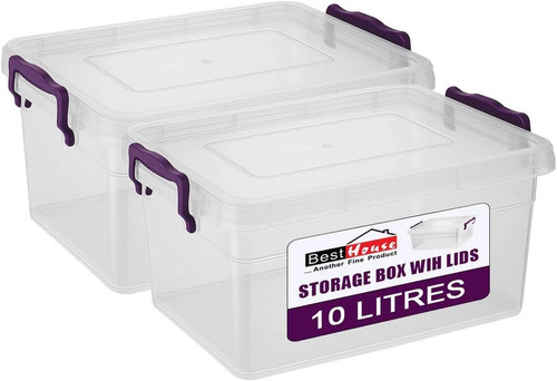 Clear 10l storage boxes with - storage,