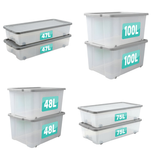 Plastic storage boxes with - 2x,