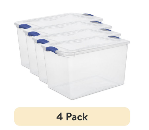 Pack stackable plastic tote - 4,