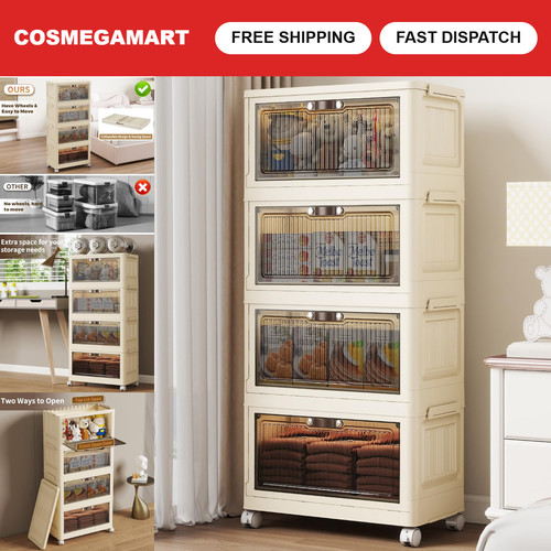 Tier stackable storage - 4-tier, bins