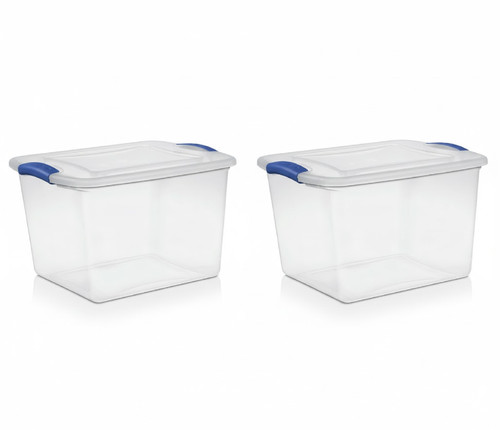 2pk stackable plastic tote - stackable,