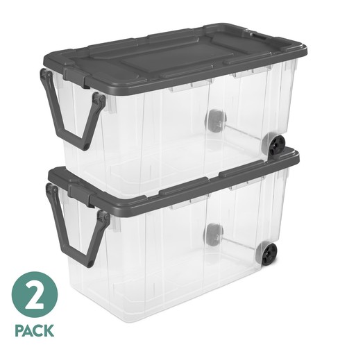 Sterilite 160 clear - 160, wheeled