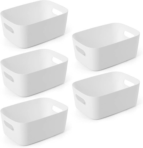 Plastic storage baskets pack - 5,
